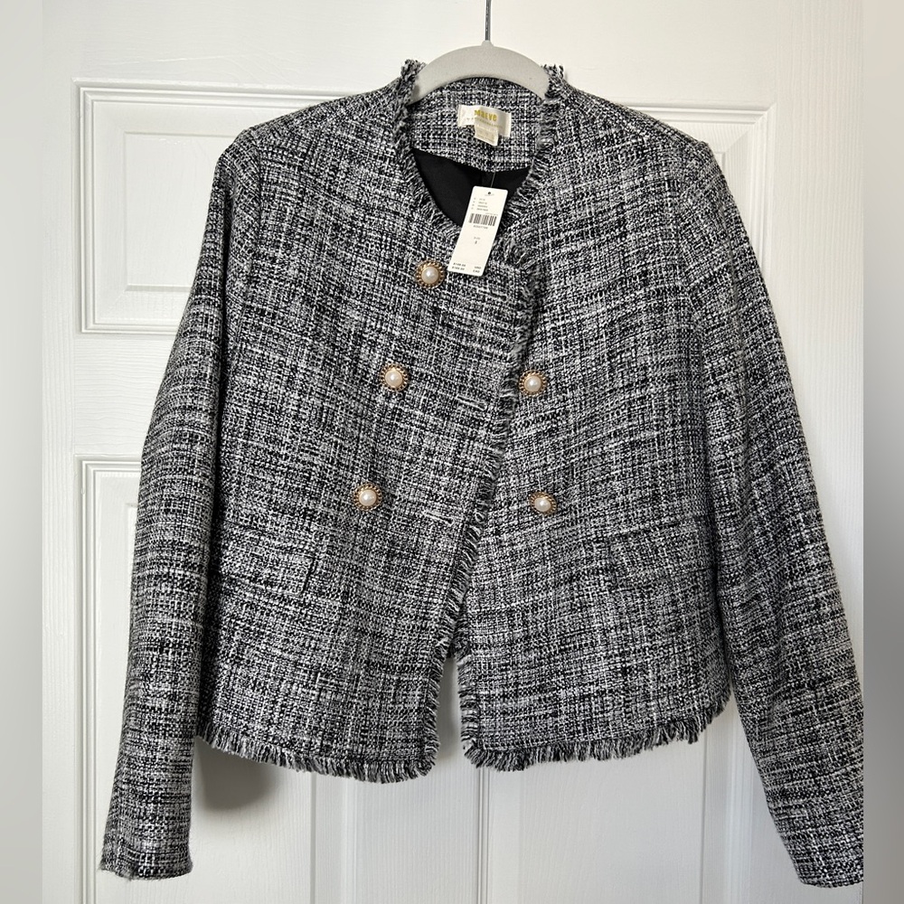 NWT Maeve by Anthropologie Tweed Double-Breasted Jacket - Picture 2 of 6